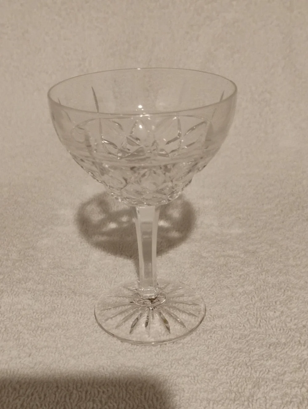 Classic Clear Cut Crystal Coupe Glass - Elegant Stemware